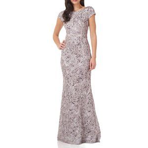 JS Collections Womens Dusty Lavender Purple Maxi Dress Trumpet Gown Cocktail 12